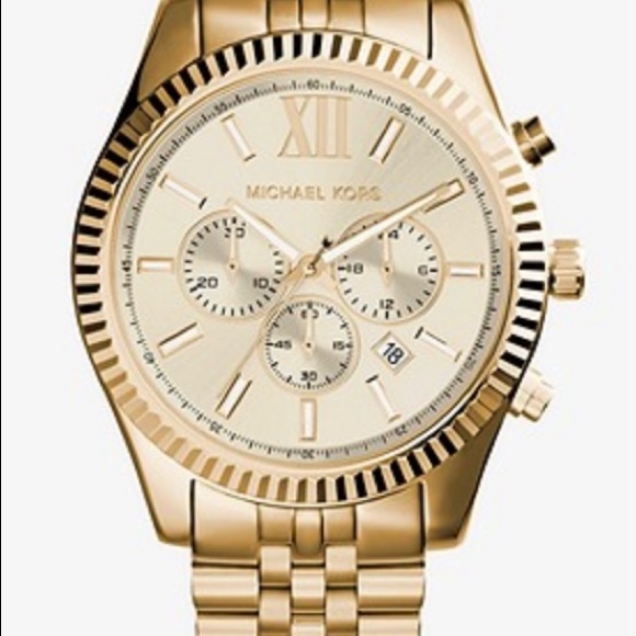 Gently worn Mens Michael Kors Lexington Gold-Tone Watch. Perfect VDay 🎁 ❤️ - Picture 2 of 7